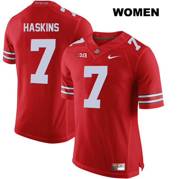 Ohio State Buckeyes Women's Dwayne Haskins #7 Red Authentic Nike College NCAA Stitched Football Jersey BG19C74AB